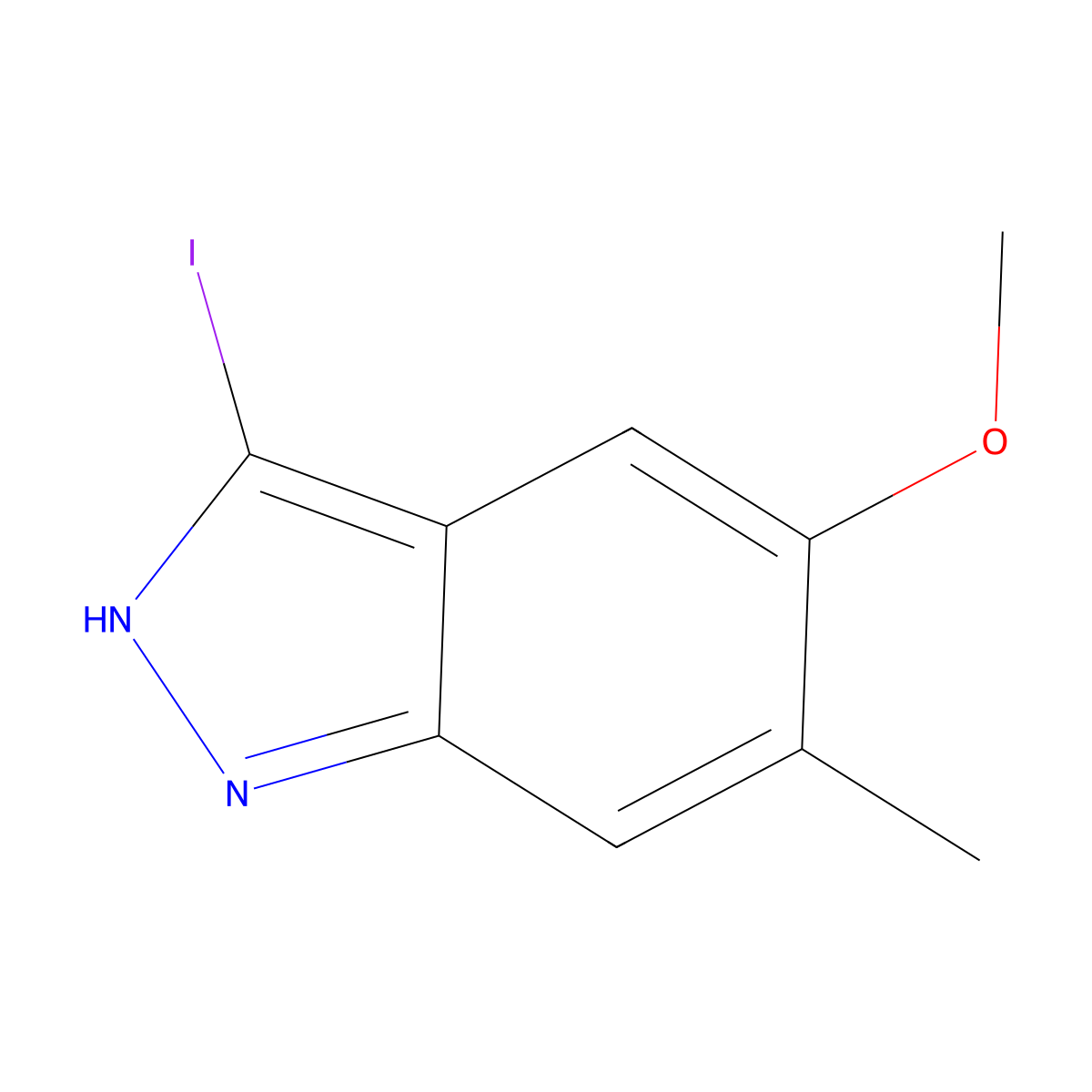 3-Iodo-5-methoxy-6-methyl-1H-indazole molecular structure, CAS 1000343-52-1