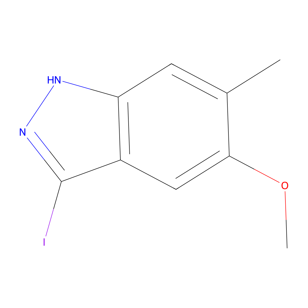 3-Iodo-5-methoxy-6-methyl-1H-indazole molecular structure, CAS 1000343-52-1