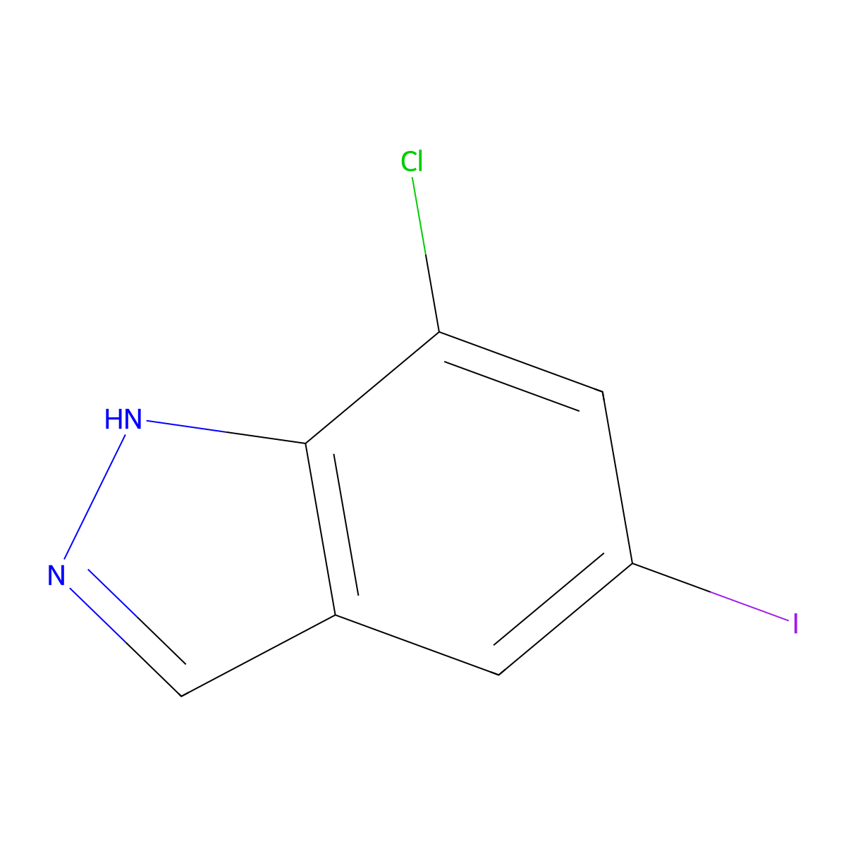 7-chloro-5-iodo-1H-indazole molecular structure, CAS 1000343-56-5