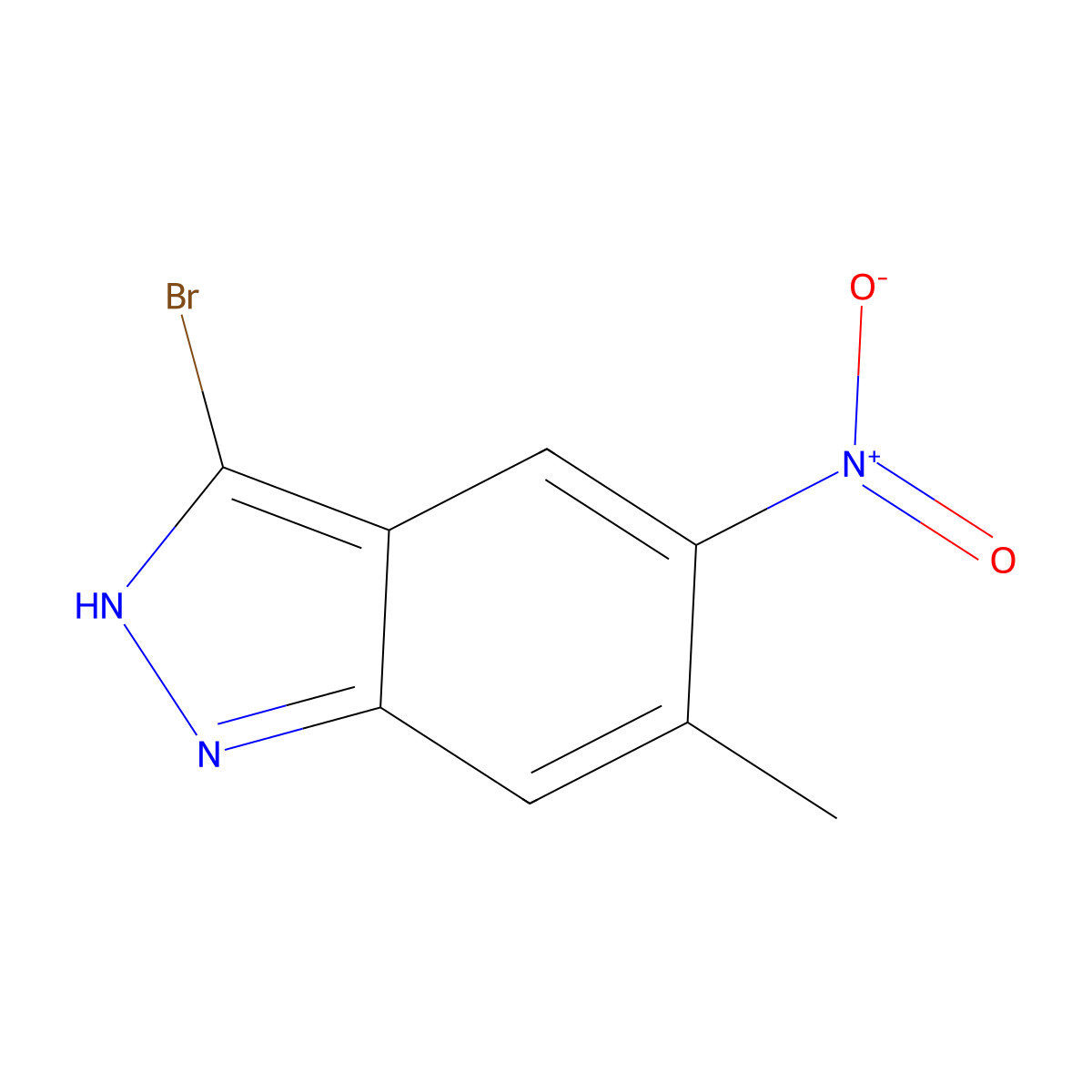 3-Bromo-6-methyl-5-nitro-1H-indazole molecular structure, CAS 1000343-58-7