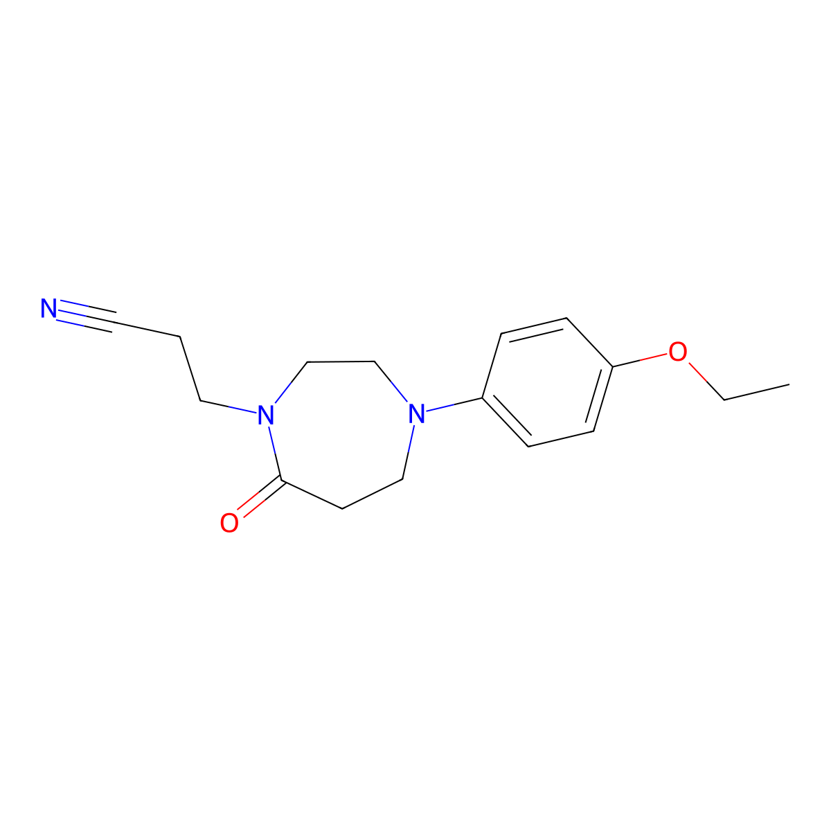 4-(4-Ethoxyphenyl)hexahydro-7-oxo-1H-1,4-diazepine-1-propanenitrile molecular structure, CAS 1000343-60-1