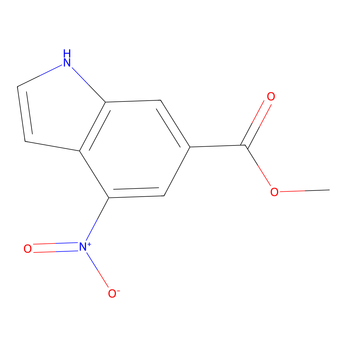 methyl 4-nitro-1H-indole-6-carboxylate molecular structure, CAS 1000343-62-3