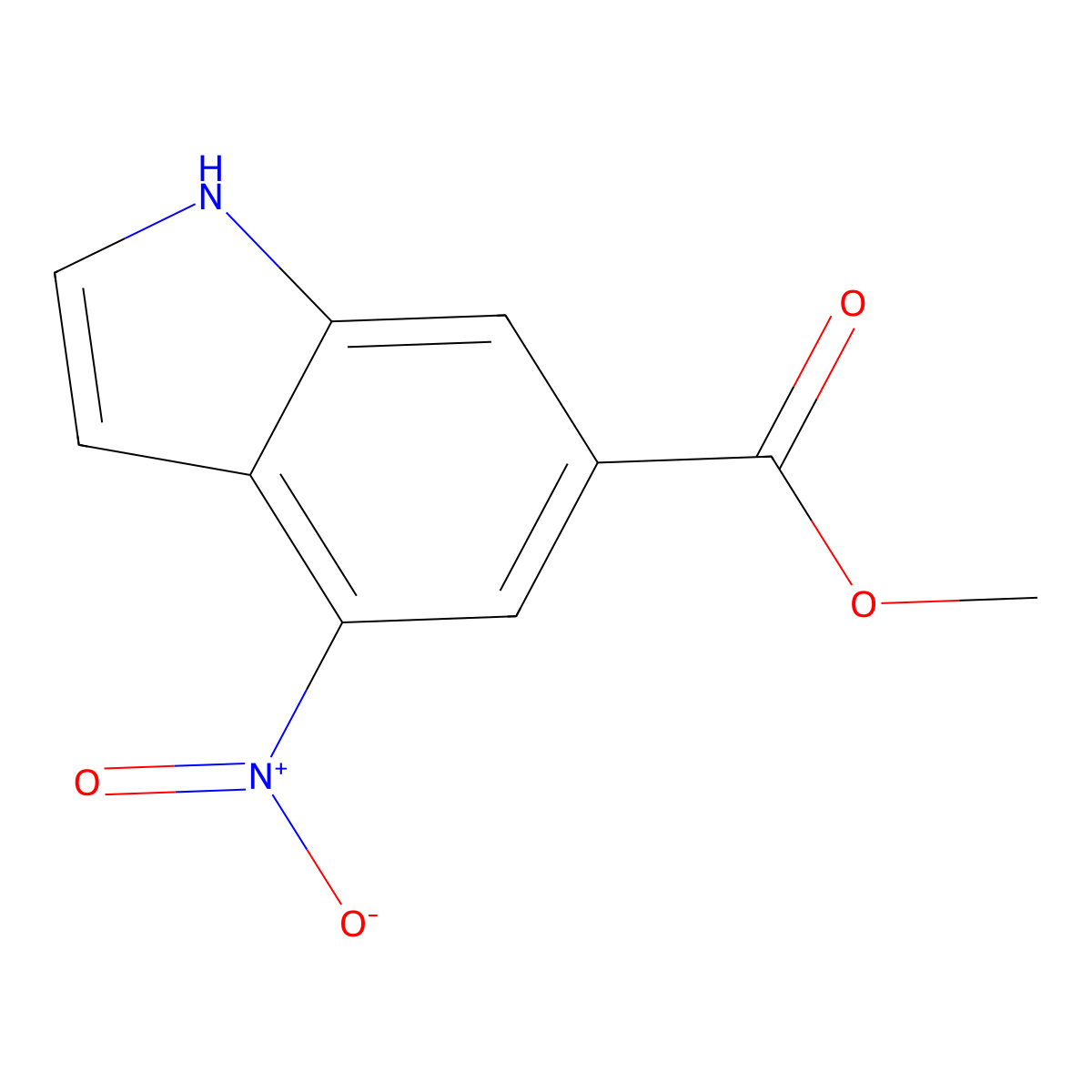 methyl 4-nitro-1H-indole-6-carboxylate molecular structure, CAS 1000343-62-3