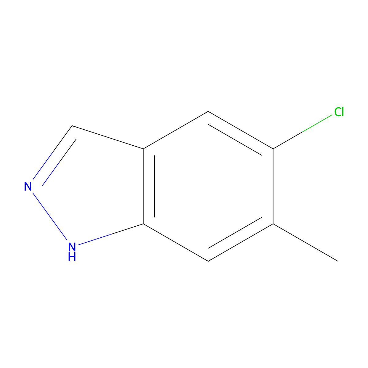 5-chloro-6-methyl-1H-indazole molecular structure, CAS 1000343-64-5