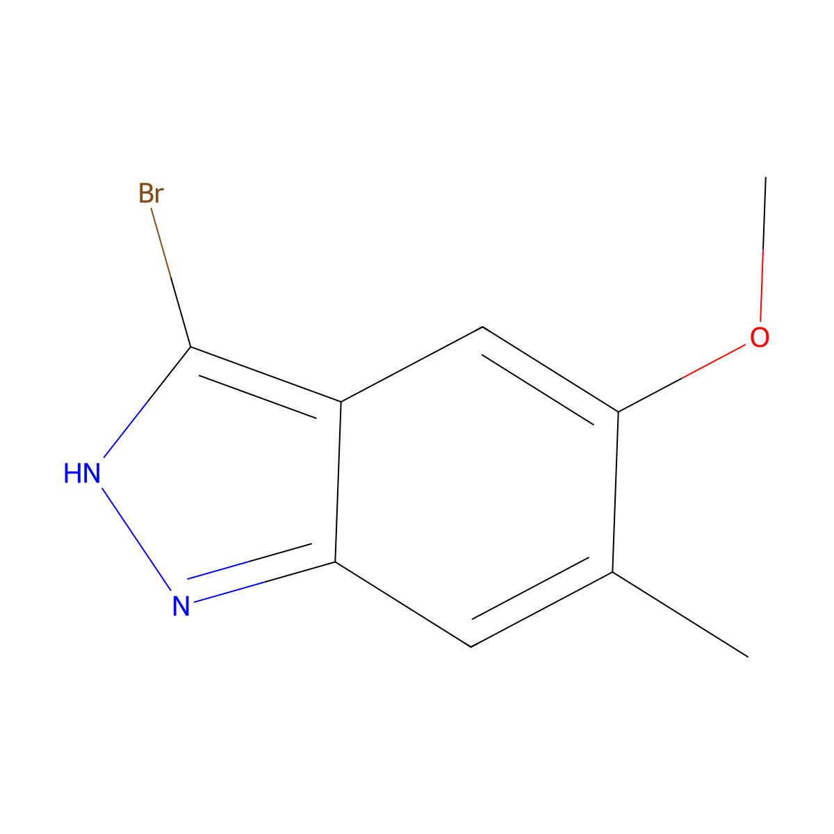 3-bromo-5-methoxy-6-methyl-2H-indazole molecular structure, CAS 1000343-66-7
