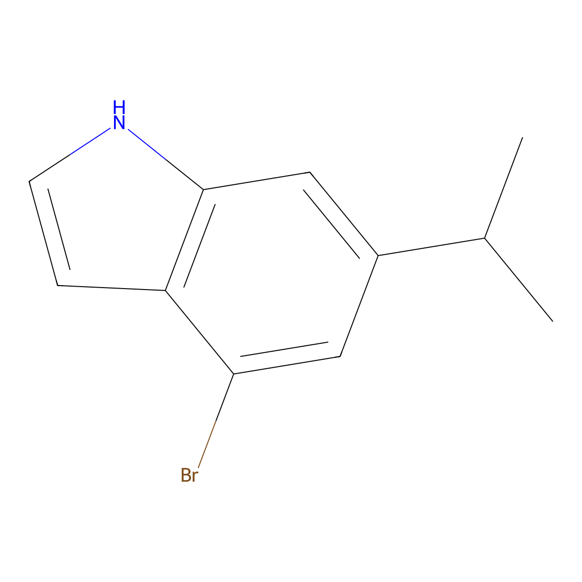 4-bromo-6-isopropyl-1H-indole molecular structure, CAS 1000343-72-5
