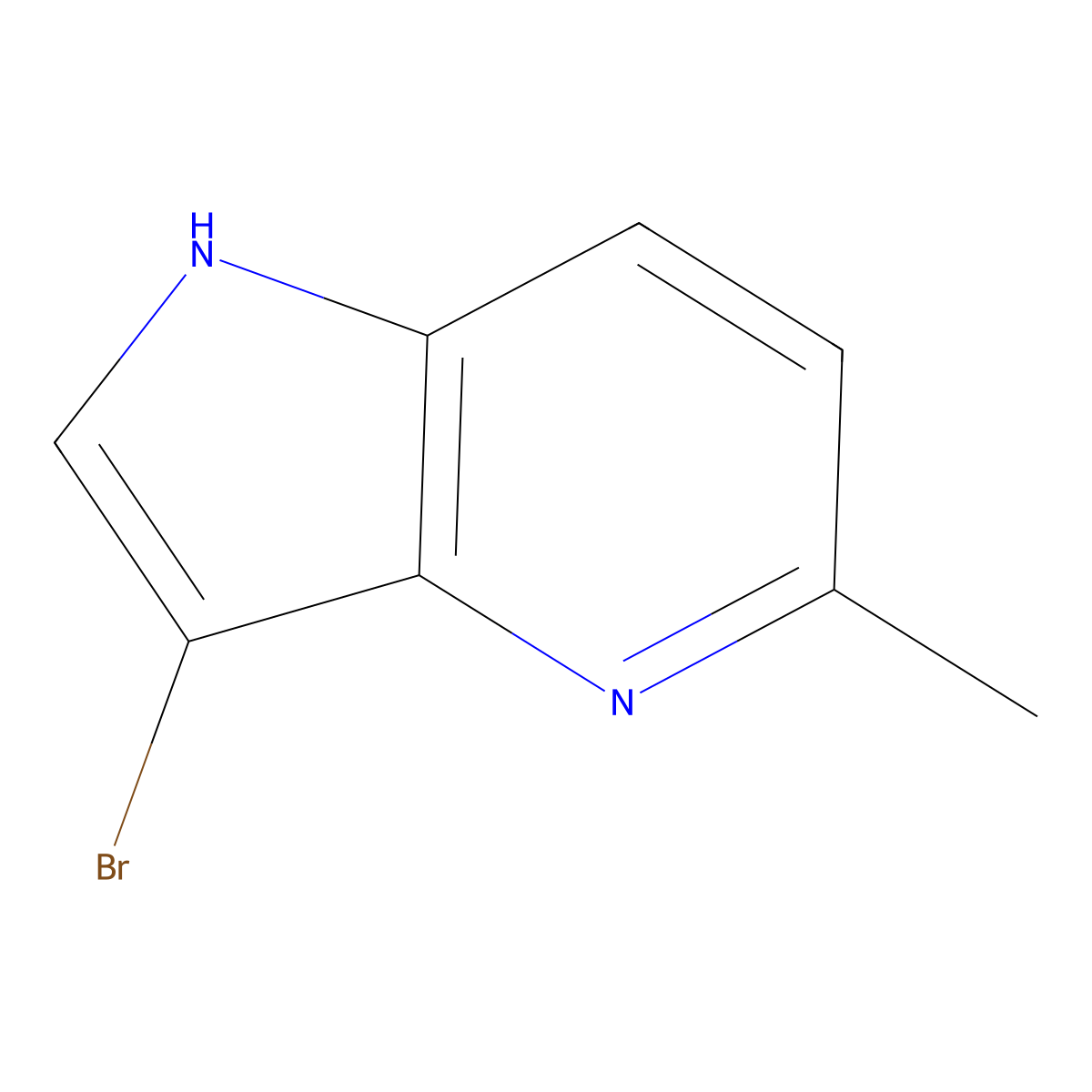 3-Bromo-5-methyl-1H-pyrrolo[3,2-b]pyridine molecular structure, CAS 1000343-73-6