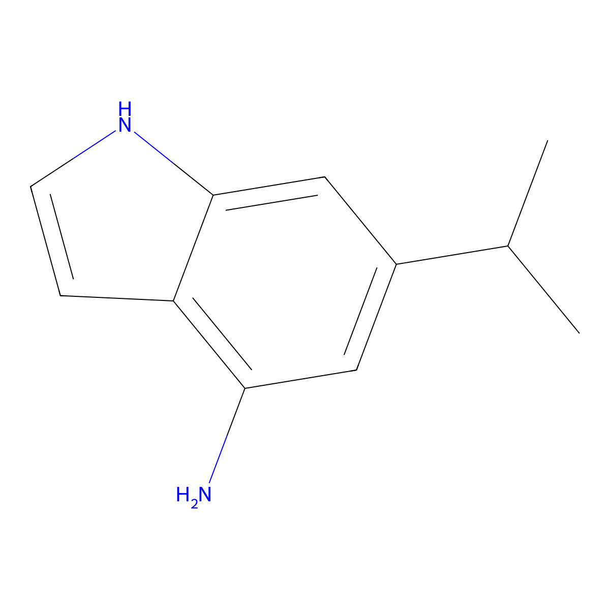 6-(Propan-2-yl)-1H-indol-4-amine molecular structure, CAS 1000343-80-5