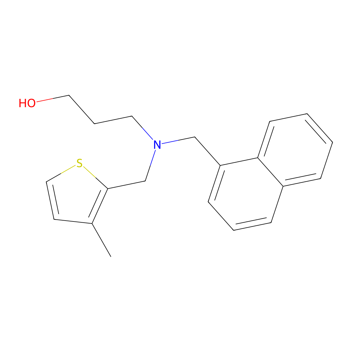 3-[[(3-Methyl-2-thienyl)methyl](1-naphthalenylmethyl)amino]-1-propanol molecular structure, CAS 1000343-85-0