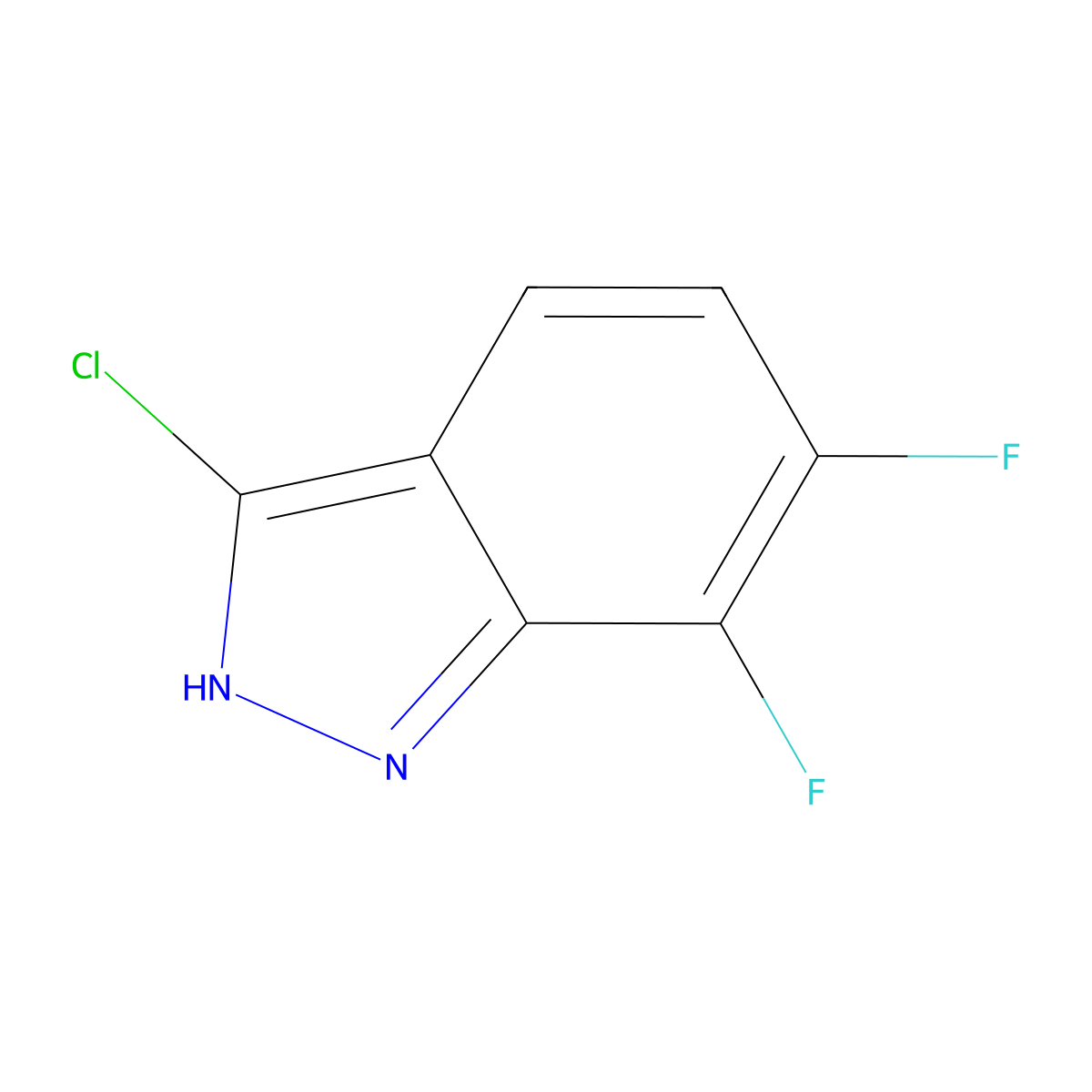 3-Chloro-6,7-difluoro-1H-indazole molecular structure, CAS 1000343-96-3