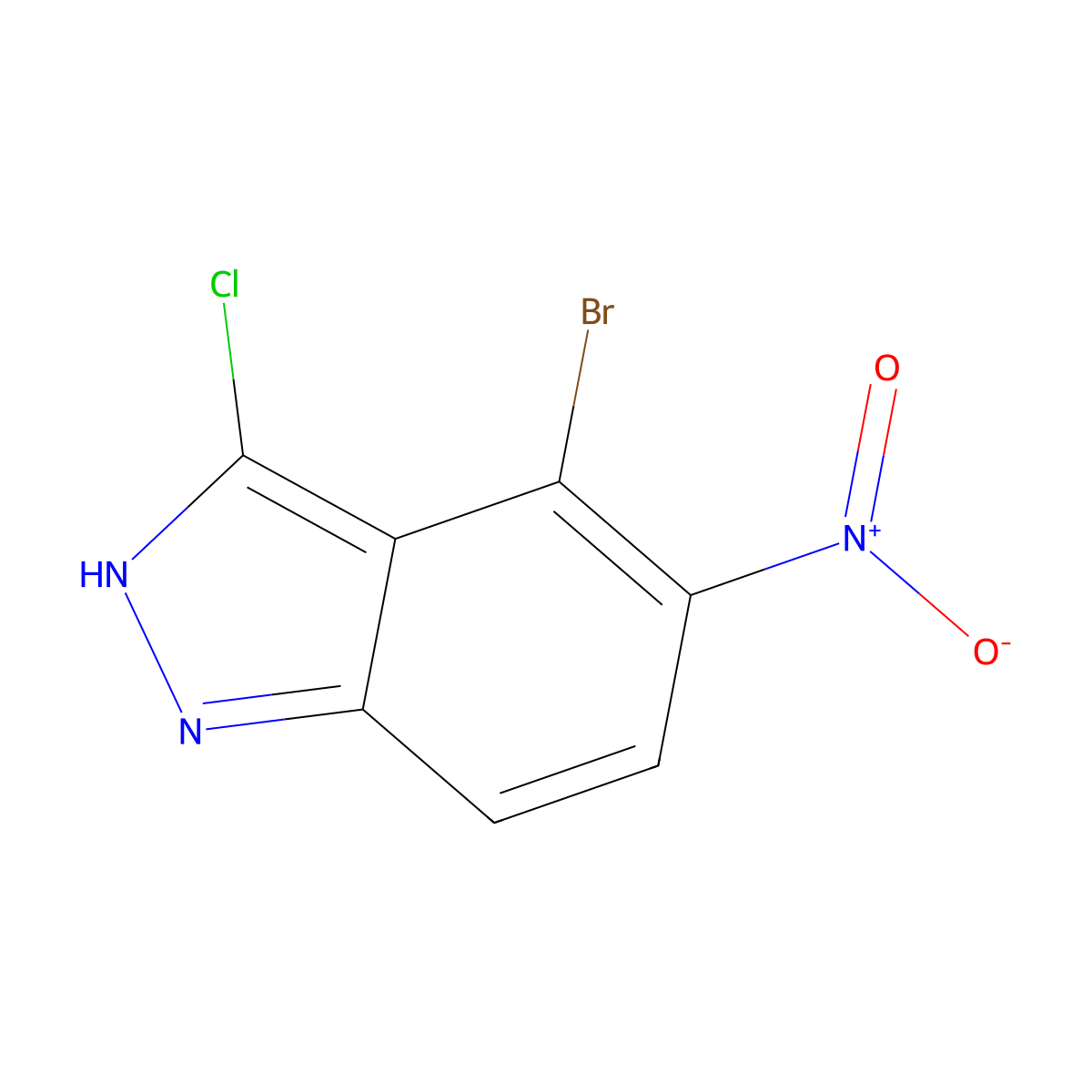4-Bromo-3-chloro-5-nitro-1H-indazole molecular structure, CAS 1000344-02-4
