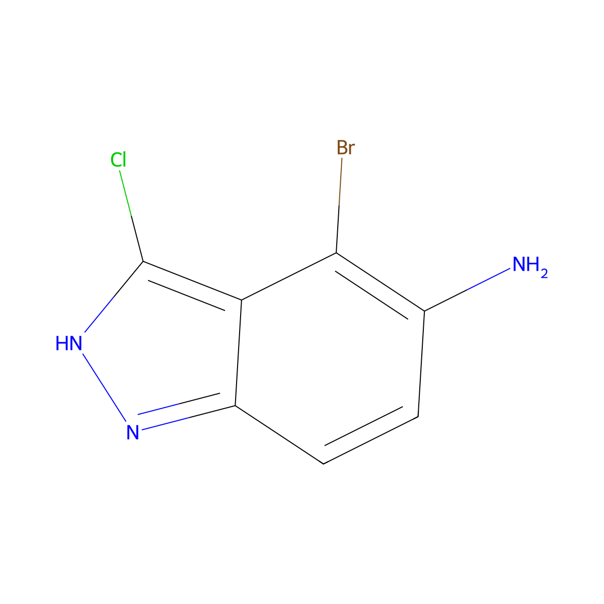 4-Bromo-3-chloro-1H-indazol-5-amine molecular structure, CAS 1000344-05-7