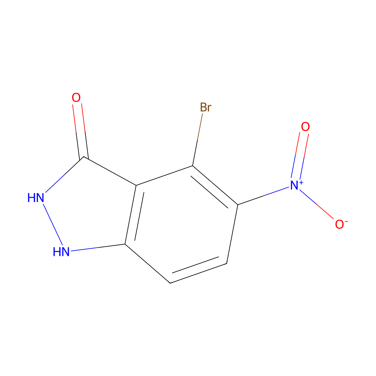 4-Bromo-5-nitro-1,2-dihydroindazol-3-one molecular structure, CAS 1000344-08-0
