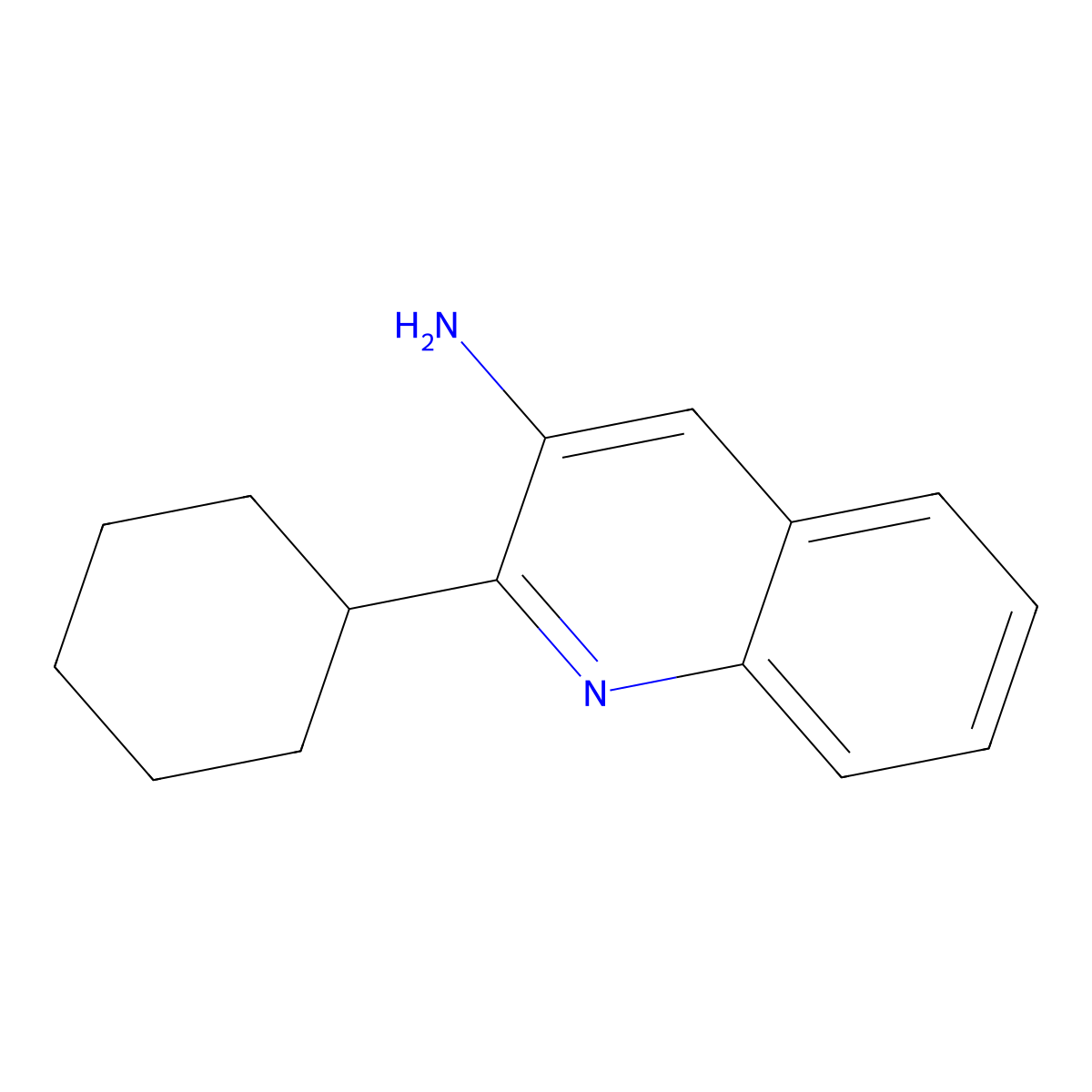 2-Cyclohexyl-3-quinolinamine molecular structure, CAS 1000344-87-5