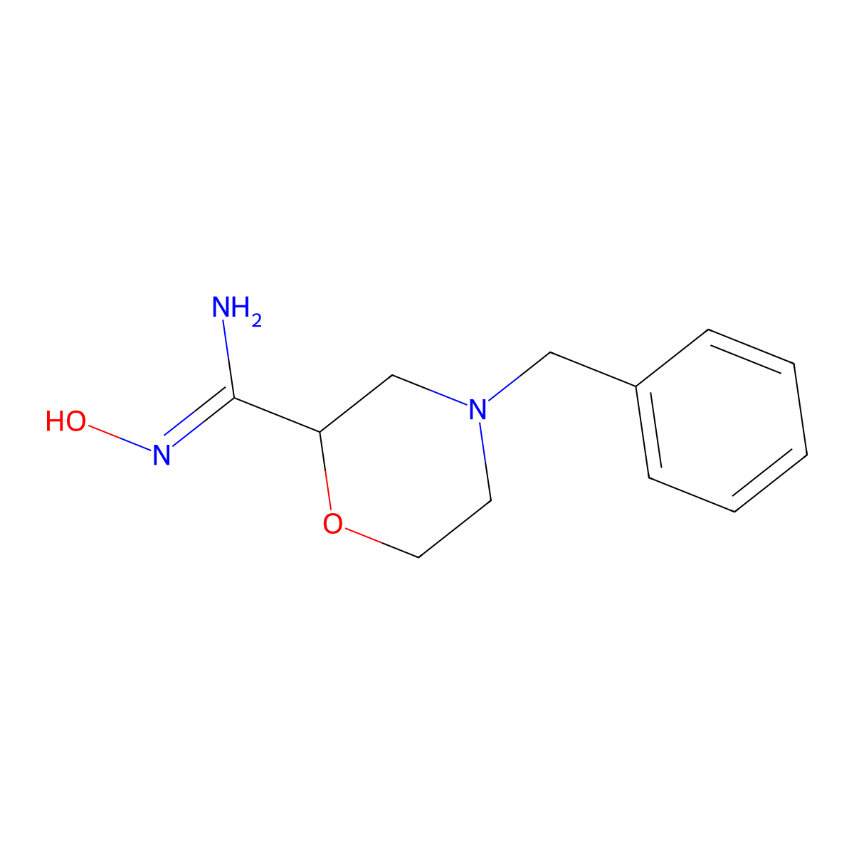 4-benzyl-N'-hydroxymorpholine-2-carboximidamide molecular structure, CAS 1000349-55-2
