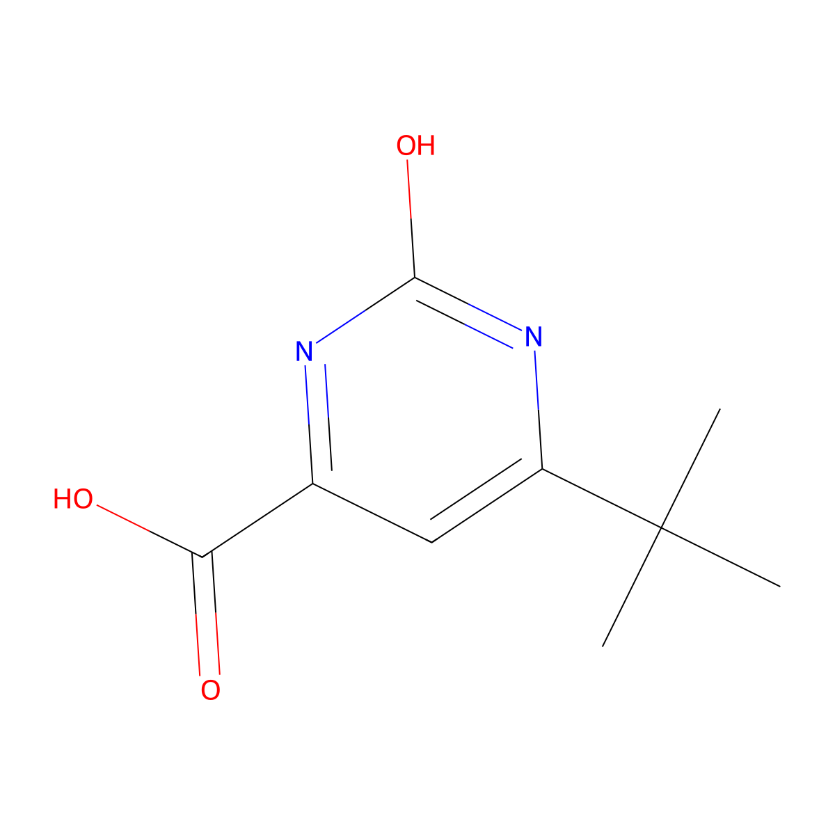6-Tert-butyl-2-hydroxy-pyrimidine-4-carboxylic acid molecular structure, CAS 1000353-37-6