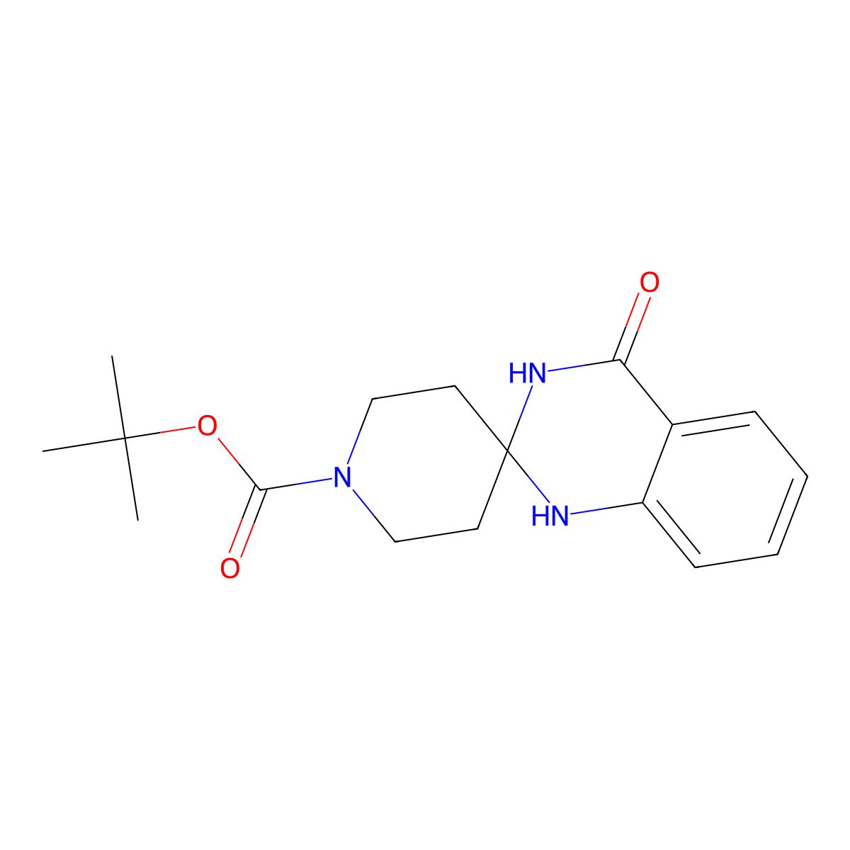 tert-Butyl 4'-oxo-3',4'-dihydro-1H,1'H-spiro(piperidine-4,2'-quinazoline)-1-carboxylate molecular structure, CAS 1000356-55-7
