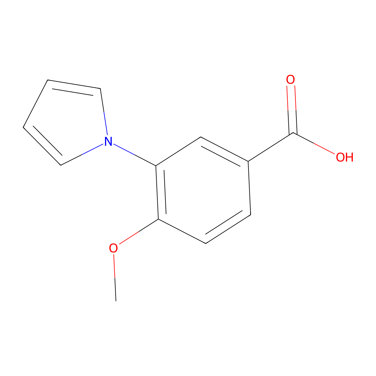 4-Methoxy-3-pyrrol-1-YL-benzoic acid molecular structure, CAS 1000356-65-9