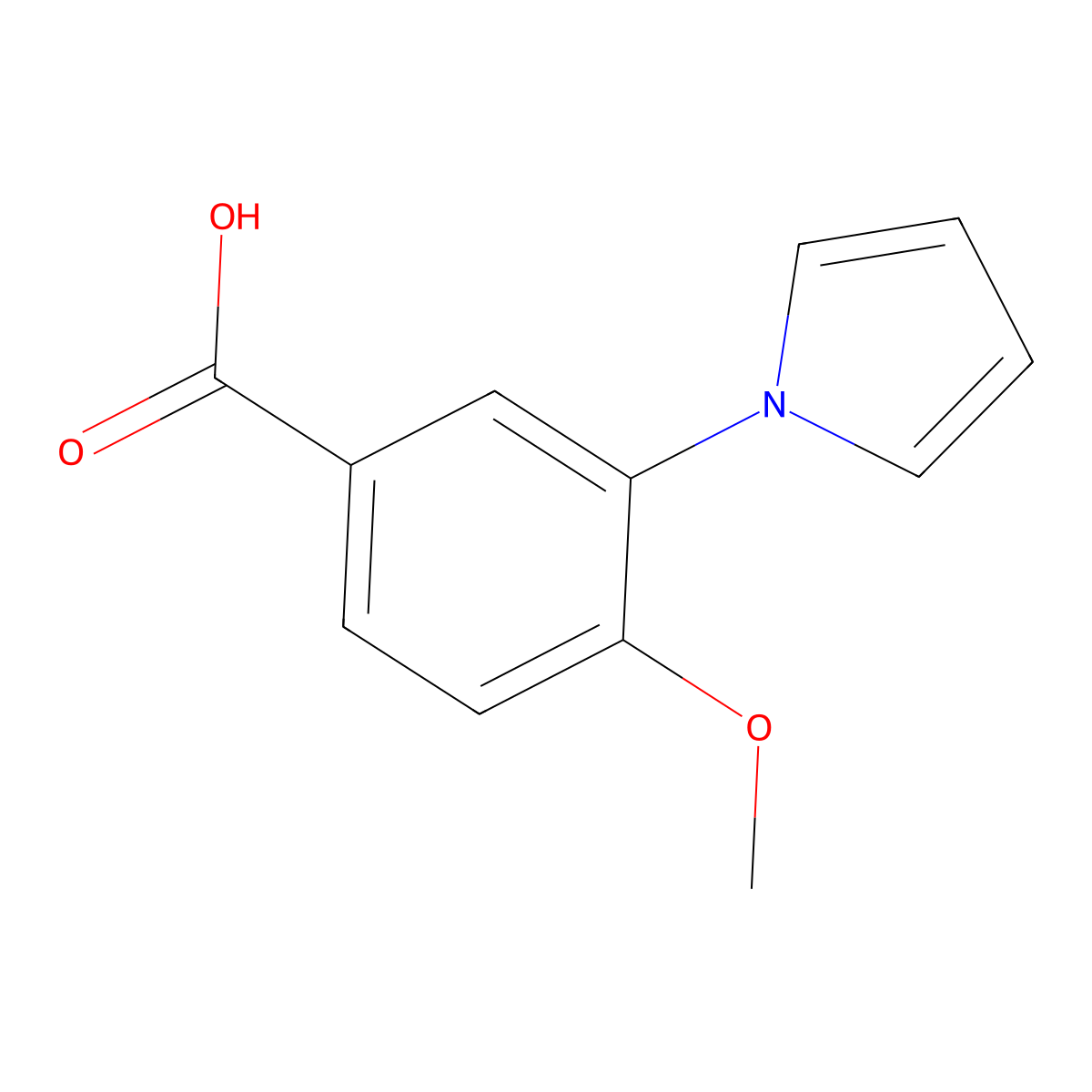 4-Methoxy-3-pyrrol-1-YL-benzoic acid molecular structure, CAS 1000356-65-9
