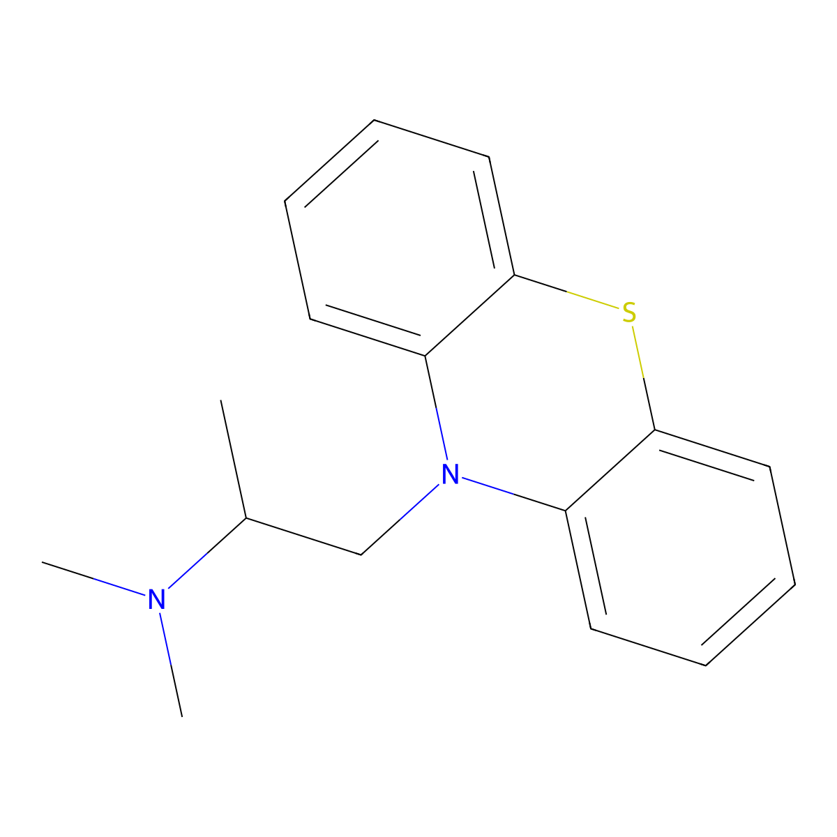 Promethazine molecular structure, CAS 1000358-65-5