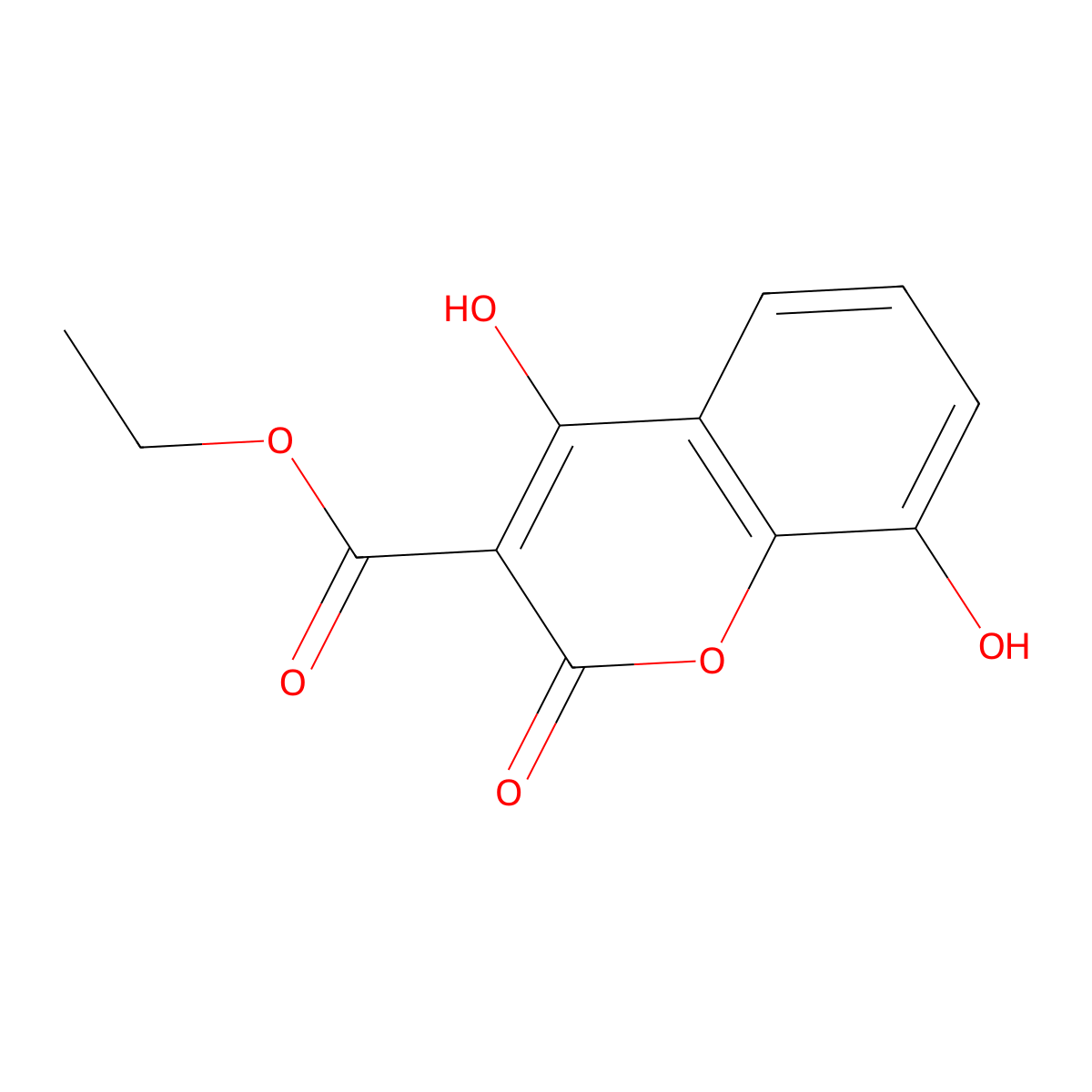Ethyl 4,8-dihydroxy-2-oxo-2H-chromene-3-carboxylate molecular structure, CAS 100037-67-0