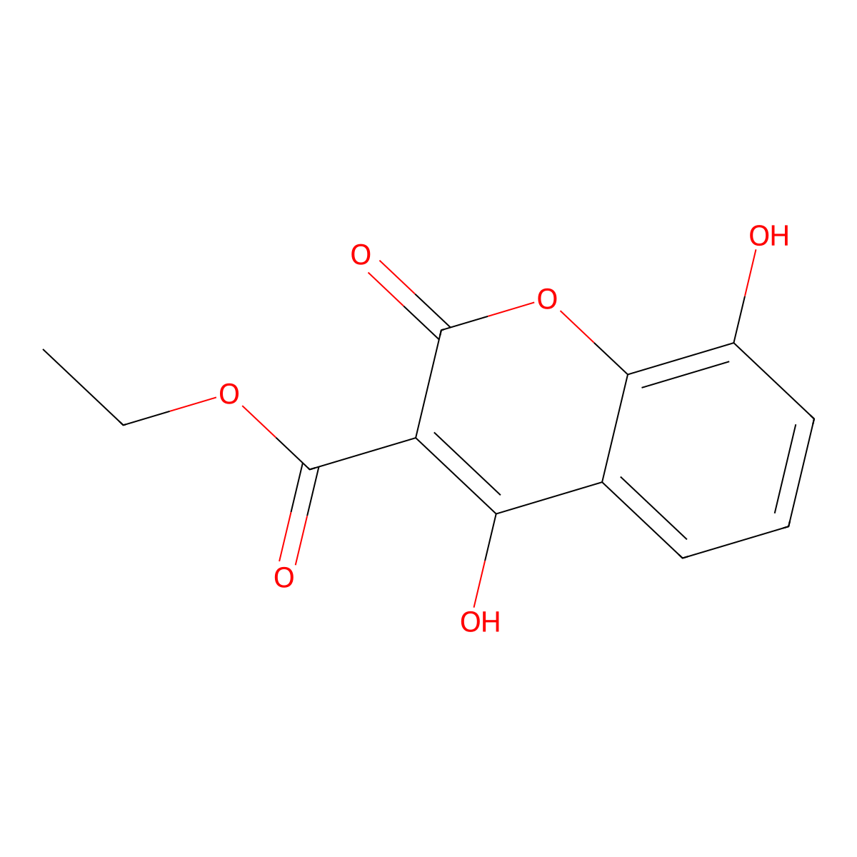 Ethyl 4,8-dihydroxy-2-oxo-2H-chromene-3-carboxylate molecular structure, CAS 100037-67-0