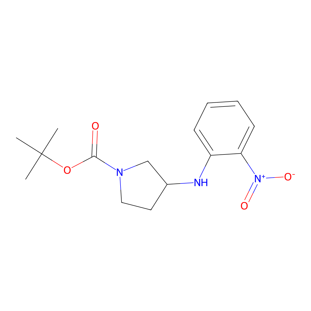 (R)-tert-Butyl 3-((2-nitrophenyl)amino)pyrrolidine-1-carboxylate molecular structure, CAS 1000370-76-2