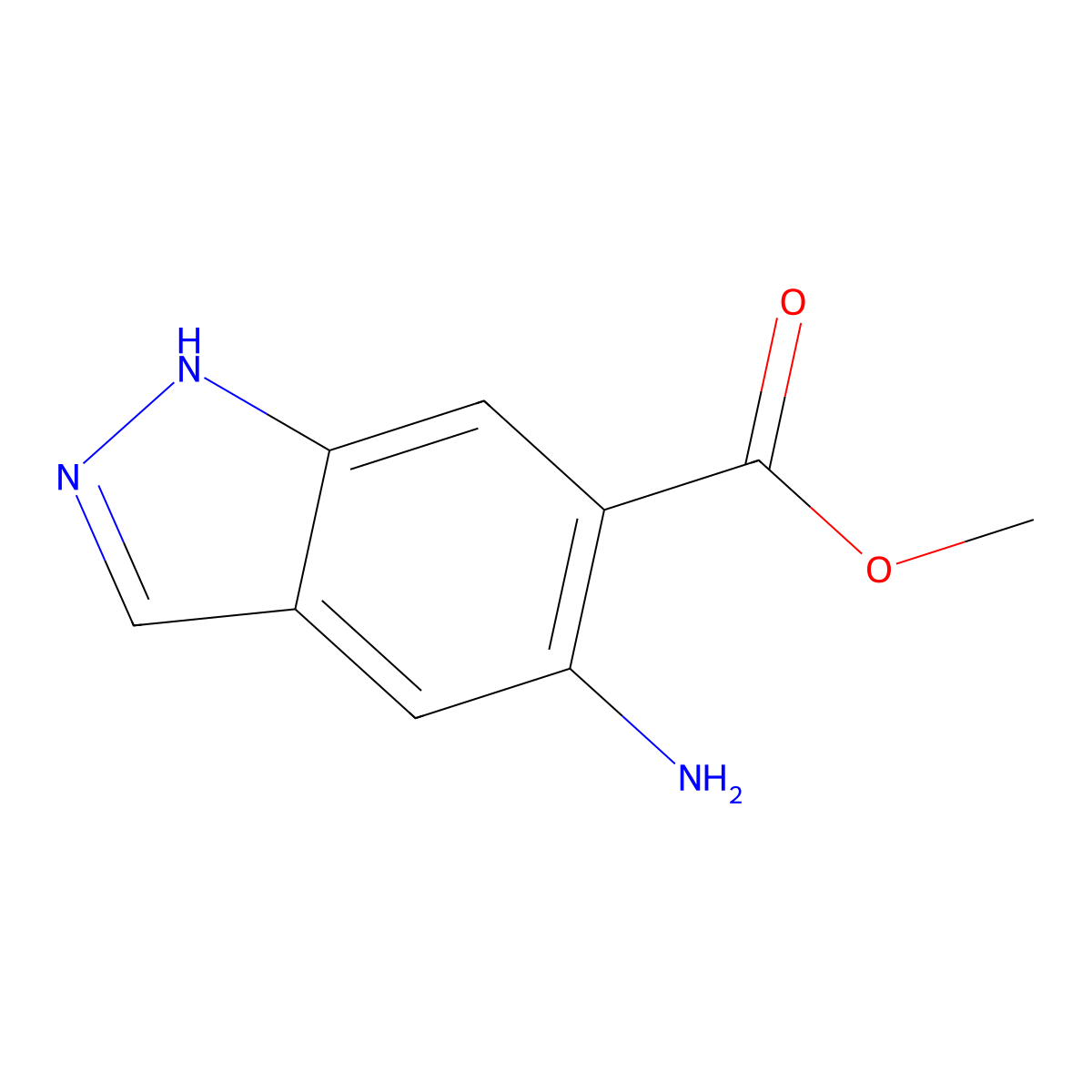 methyl 5-amino-1H-indazole-6-carboxylate molecular structure, CAS 1000373-79-4