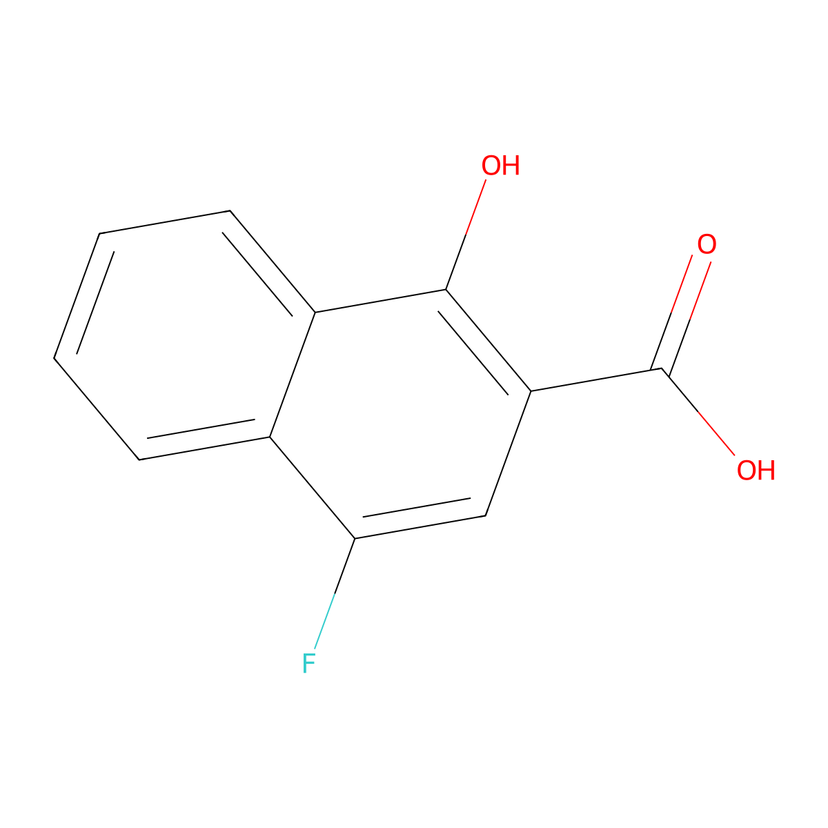 4-Fluoro-1-hydroxy-2-naphthoic acid molecular structure, CAS 1000386-61-7
