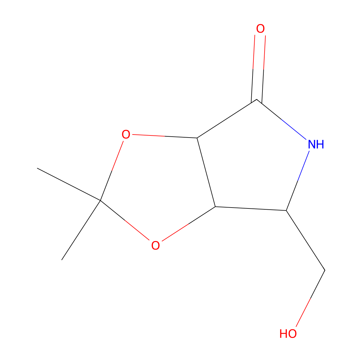 (3aS,6R,6aS)-6-(Hydroxymethyl)-2,2-dimethyltetrahydro-4H-[1,3]dioxolo[4,5-c]pyrrol-4-one molecular structure, CAS 1000391-63-8