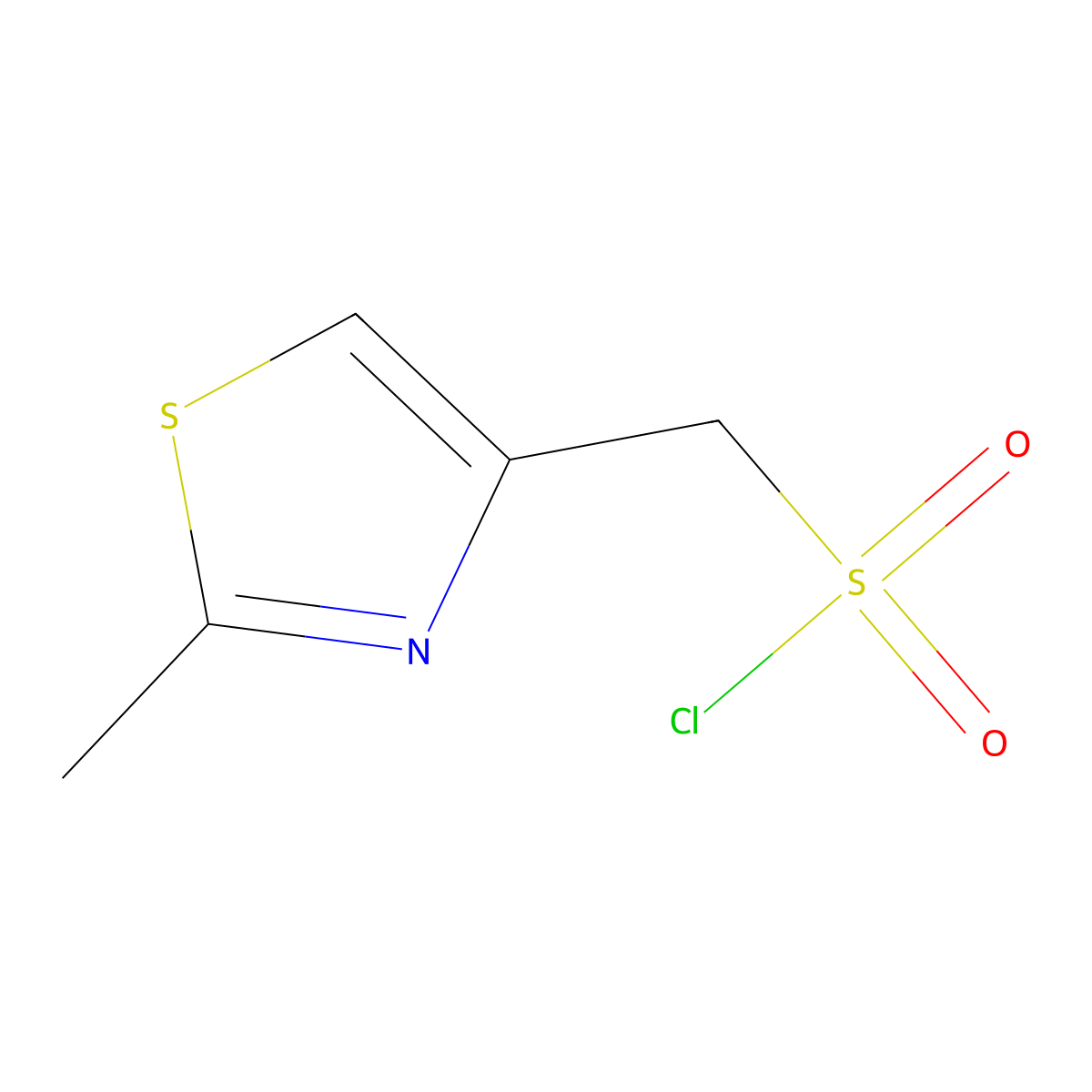(2-Methyl-1,3-thiazol-4-yl)methanesulfonyl chloride molecular structure, CAS 1000394-87-5