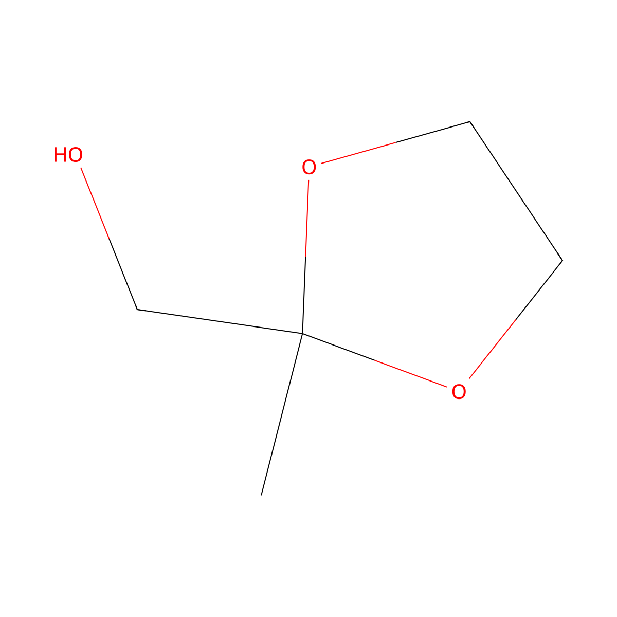 (2-Methyl-1,3-dioxolan-2-yl)methanol molecular structure, CAS 10004-17-8