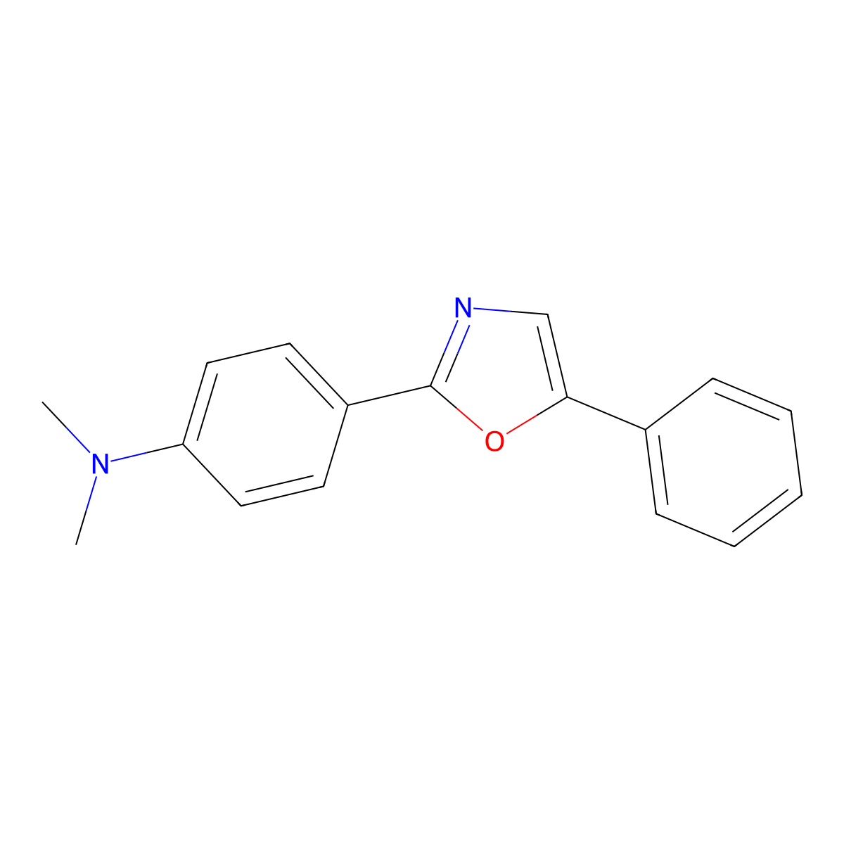 N,N-Dimethyl-4-(5-phenyl-1,3-oxazol-2-yl)aniline molecular structure, CAS 10004-71-4