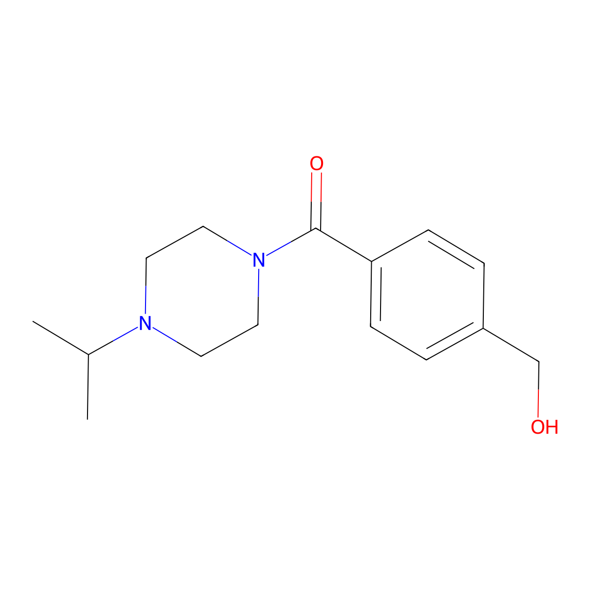 [4-(Hydroxymethyl)phenyl]-(4-propan-2-ylpiperazin-1-yl)methanone molecular structure, CAS 1000404-72-7