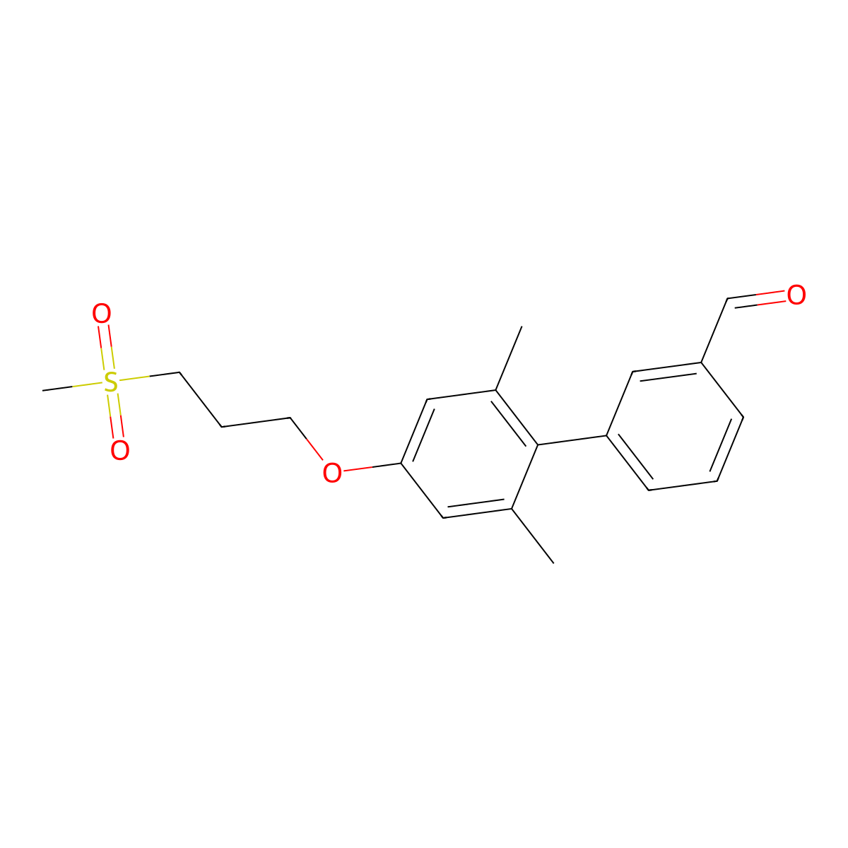 2',6'-Dimethyl-4'-(3-(methylsulfonyl)propoxy)biphenyl-3-carbaldehyde molecular structure, CAS 1000413-84-2