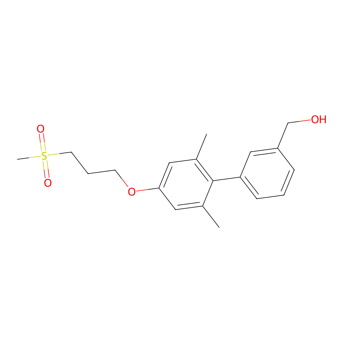 2',6'-Dimethyl-4'-(3-(methylsulfonyl)propoxy)(1,1'-biphenyl)-3-methanol molecular structure, CAS 1000413-85-3