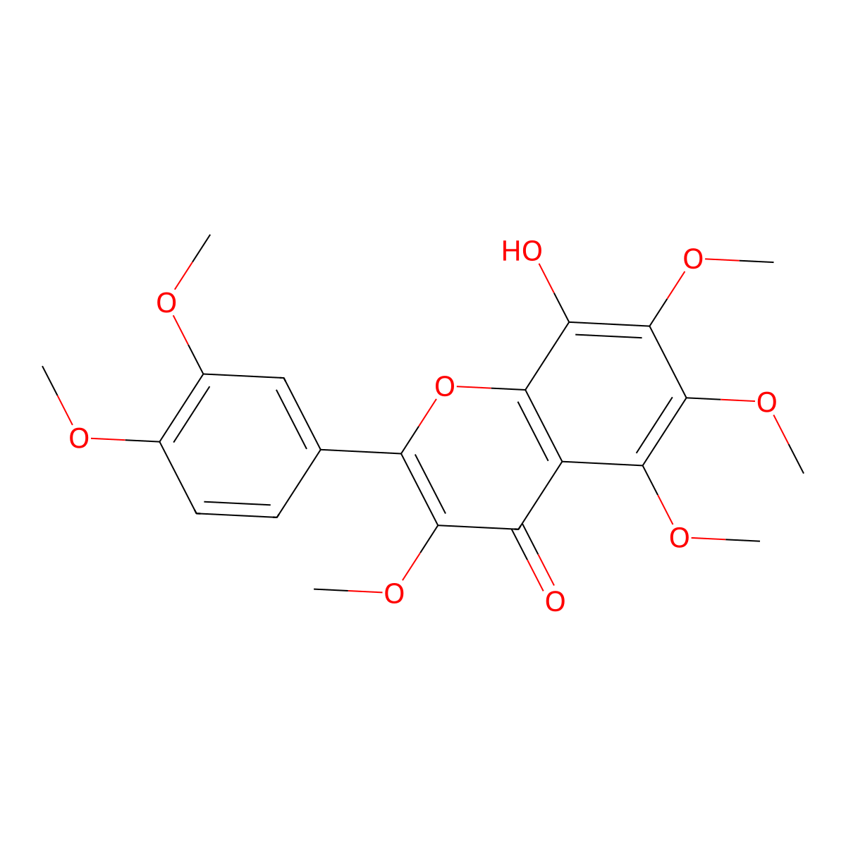 8-Hydroxy-3,3',4',5,6,7-hexamethoxyflavone molecular structure, CAS 1000415-56-4