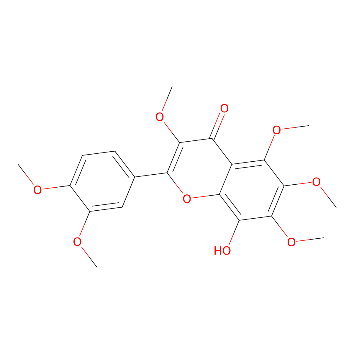 8-Hydroxy-3,3',4',5,6,7-hexamethoxyflavone molecular structure, CAS 1000415-56-4
