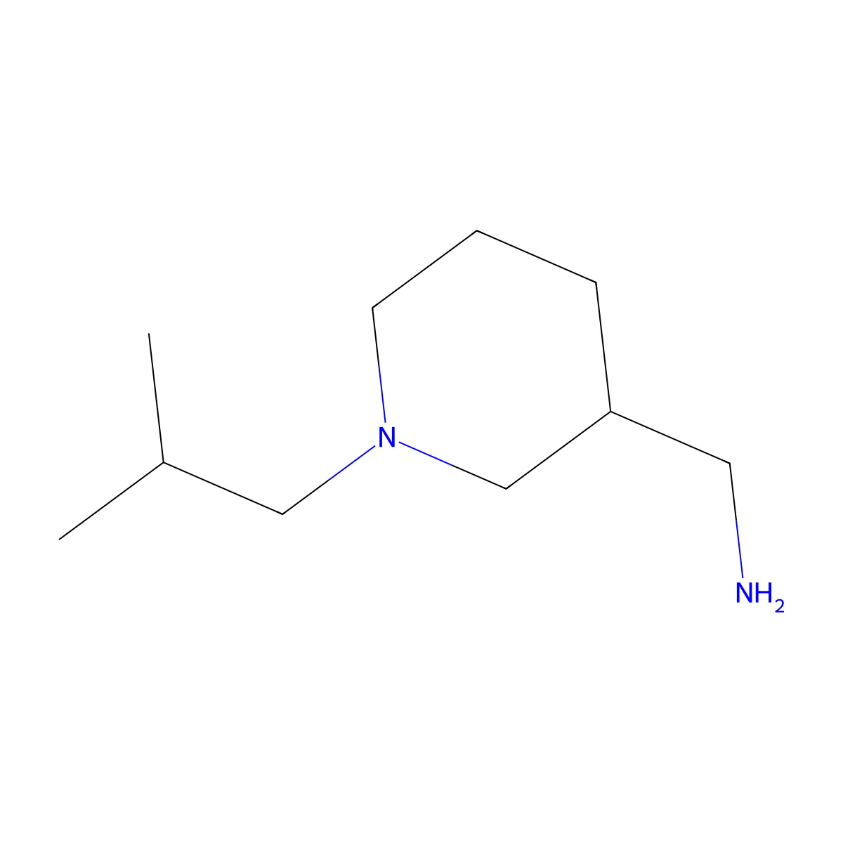 [(1-Isobutylpiperidin-3-yl)methyl]amine molecular structure, CAS 1000416-60-3