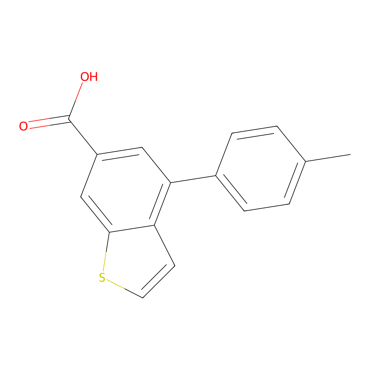 4-(p-Tolyl)benzo[b]thiophene-6-carboxylic acid molecular structure, CAS 100046-86-4