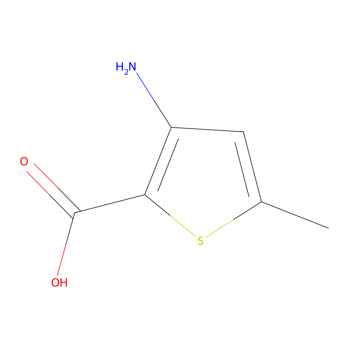 3-Amino-5-methylthiophene-2-carboxylic acid molecular structure, CAS 100047-53-8