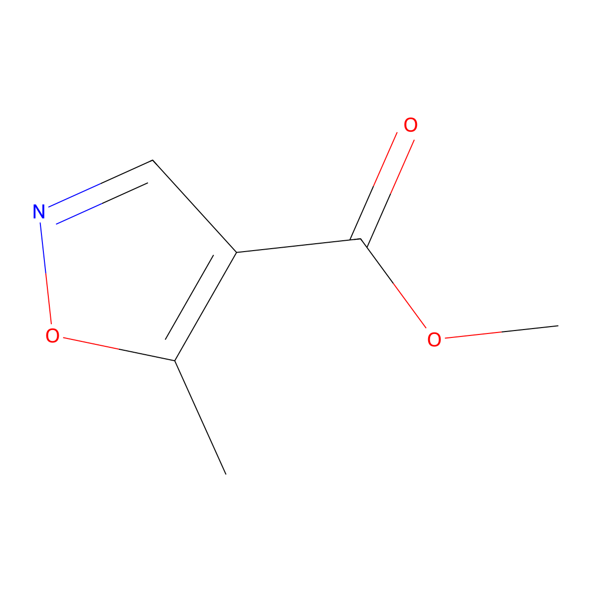 Methyl 5-methyl-1,2-oxazole-4-carboxylate molecular structure, CAS 100047-54-9