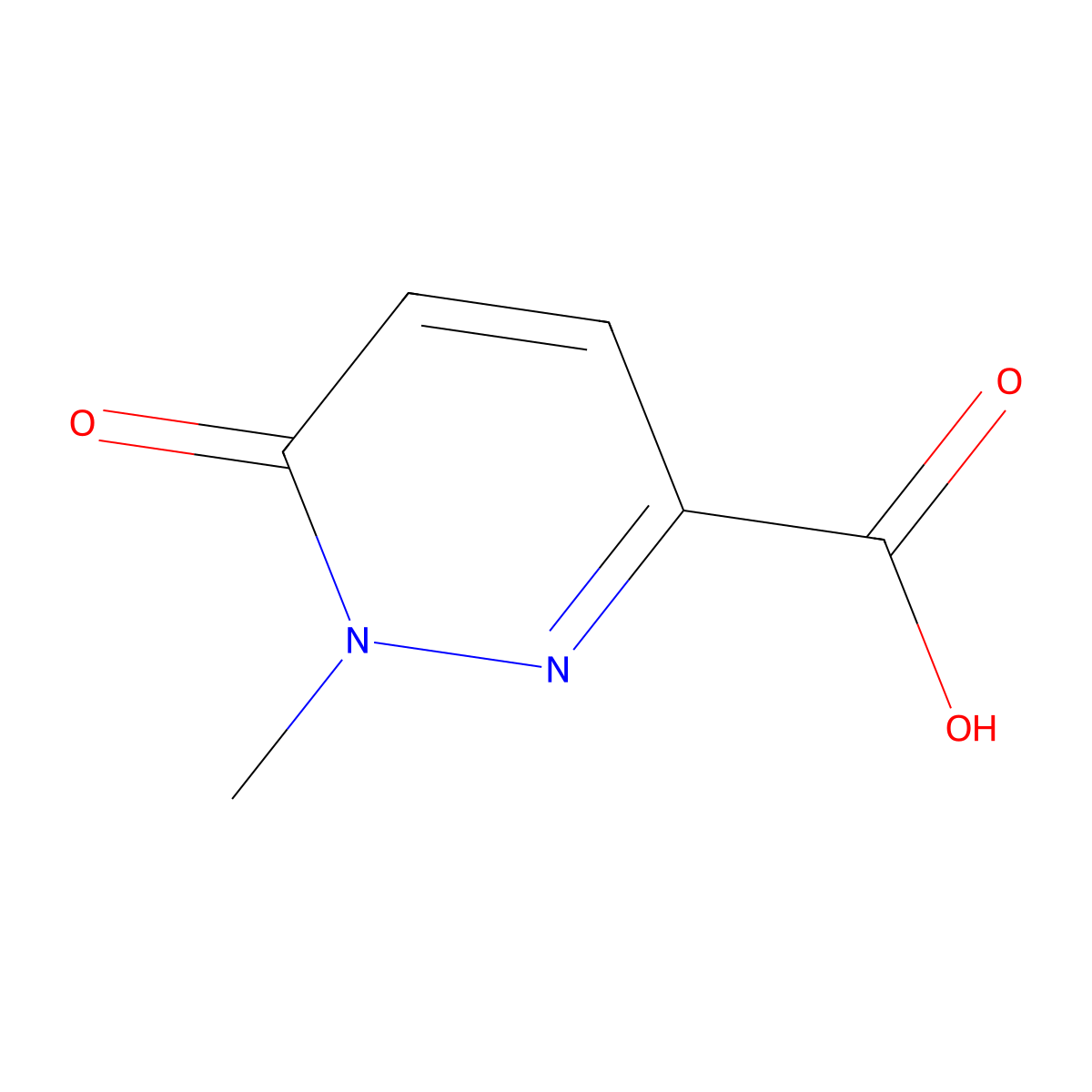 1-Methyl-6-oxo-1,6-dihydropyridazine-3-carboxylic acid molecular structure, CAS 100047-66-3