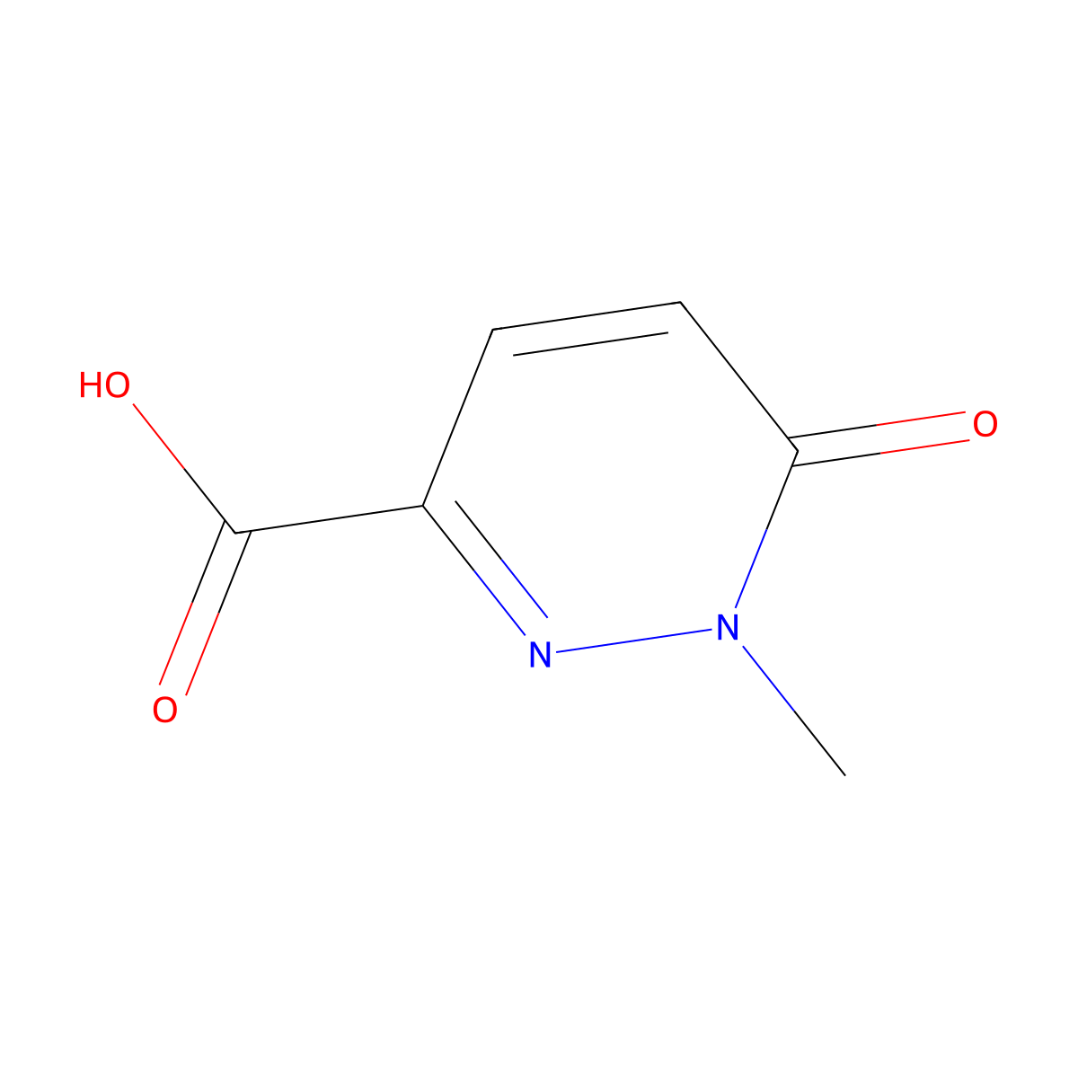 1-Methyl-6-oxo-1,6-dihydropyridazine-3-carboxylic acid molecular structure, CAS 100047-66-3
