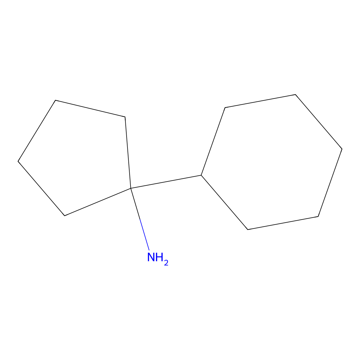 1-Cyclohexylcyclopentan-1-amine molecular structure, CAS 100049-14-7