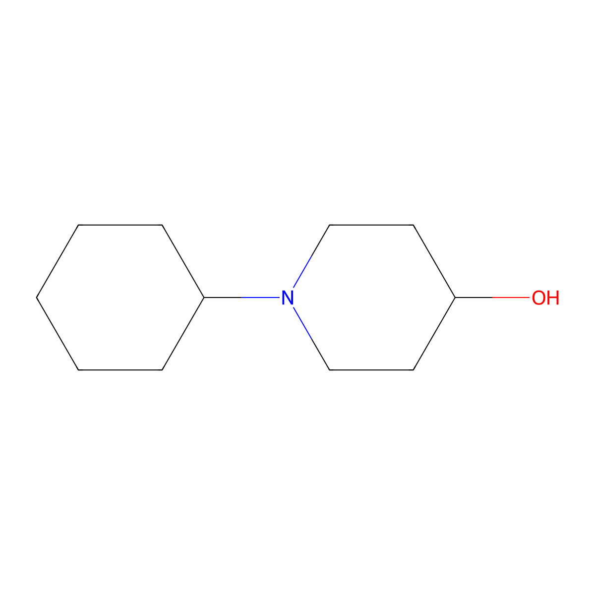 1-Cyclohexylpiperidin-4-ol molecular structure, CAS 100049-66-9