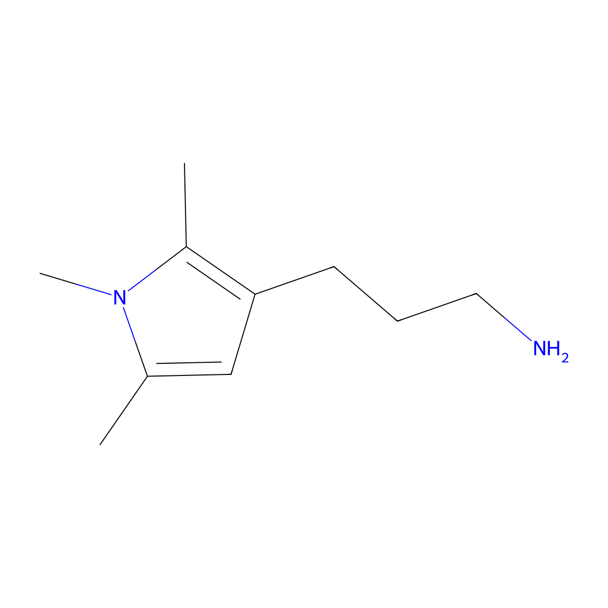 3-(1,2,5-trimethyl-1H-pyrrol-3-yl)propan-1-amine molecular structure, CAS 1000504-85-7