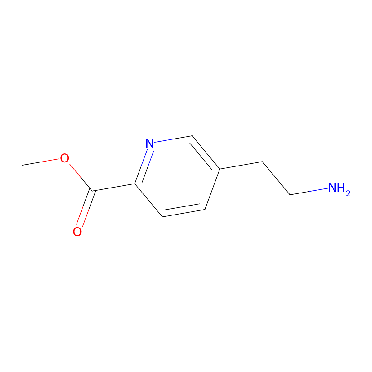 Methyl 5-(2-aminoethyl)pyridine-2-carboxylate molecular structure, CAS 1000505-51-0