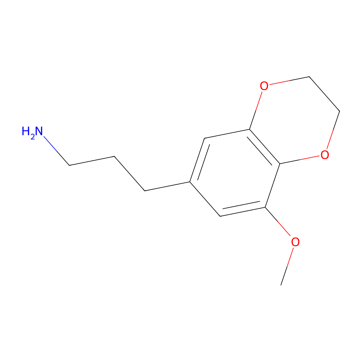 3-(8-Methoxy-2,3-dihydro-1,4-benzodioxin-6-yl)propan-1-amine molecular structure, CAS 1000505-72-5