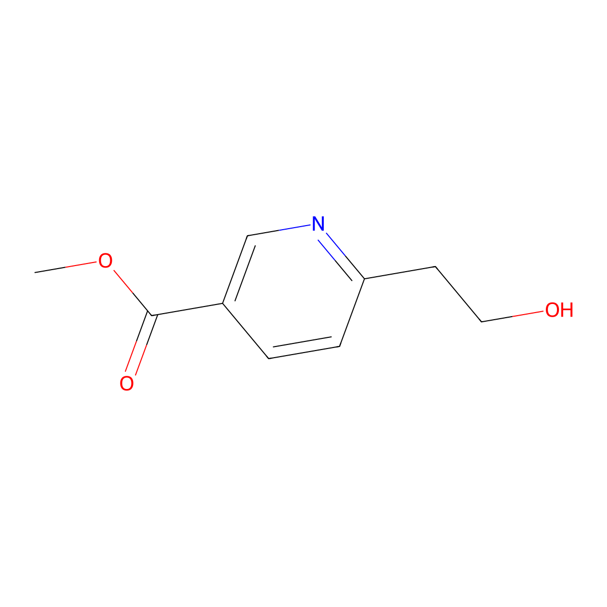 Methyl 6-(2-hydroxyethyl)pyridine-3-carboxylate molecular structure, CAS 1000506-99-9